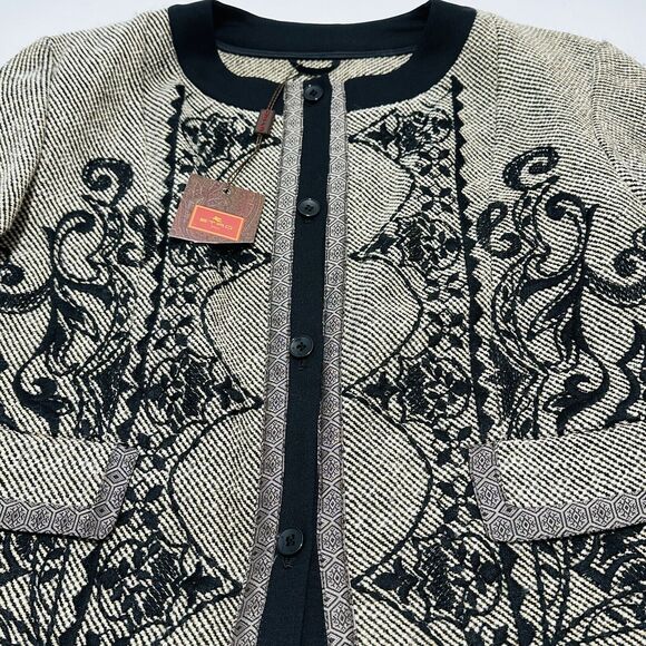ETRO Women 42 US 6 Milano Jacket Blazer Brown Black Tweed Embroidered NWT $2690 - Picture 8 of 13